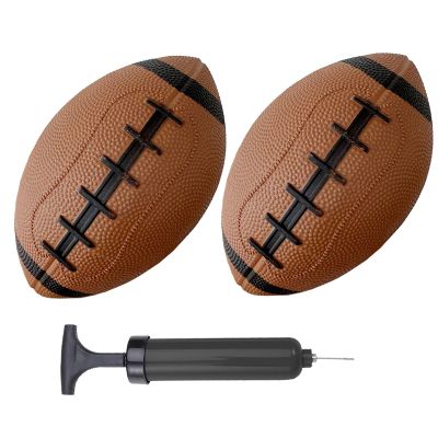 ABAJI Toy Football 2PCS 6 inch Small Mini Ball for Kid Toddler Soft Rubber Come with Random Color Pump Needle Boys Girls Gift Party Decor