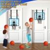 Adjustable Height Basketball Hoop Indoor with LED Lights, Basketball Toys Gifts for 5 6 7 8 9 10+ Year Old Boys Kids, Indoor Over The Door Mini Basketball Hoops with Electronic Scoreboard & 3 Balls view 3