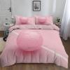 100% Microfiber Kids Bedding Peach Comforter Cover Toddler, 3D Pink Football Bedding Set for Teens Adults Room Decor, Reversible Duvet Cover view 1