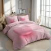 100% Microfiber Kids Bedding Peach Comforter Cover Toddler, 3D Pink Football Bedding Set for Teens Adults Room Decor, Reversible Duvet Cover view 2