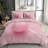 100% Microfiber Kids Bedding Peach Comforter Cover Toddler, 3D Pink Football Bedding Set for Teens Adults Room Decor, Reversible Duvet Cover view 3