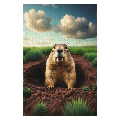 Jigsaw Puzzles 1000 Pieces for Adults - Groundhog Pops Out Hole Groundhog Day Wooden PuzzleAdults Teenagers and Kids Toys,Difficult Puzzles,Brain Development Games,Art Educational Game Puzzle