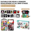3PCS High Contrast Black & White Baby Toys - Tummy Time Mirror Infant Toys with Crinkle Cloth and Teether, Visual Stimulation Sensory Books for Newborns 0 3 6 12 Months, Shower Gift, Stocking Stuffers view 2