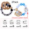 2Pack - Personalized Gift Rattle with Name for Boys and Girls,Customized Wooden Rattle Ring,Custom Keepsake Rattle Baby Gift view 2