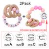 2Pack - Personalized Gift Rattle with Name for Boys and Girls,Customized Wooden Rattle Ring,Custom Keepsake Rattle Baby Gift view 3