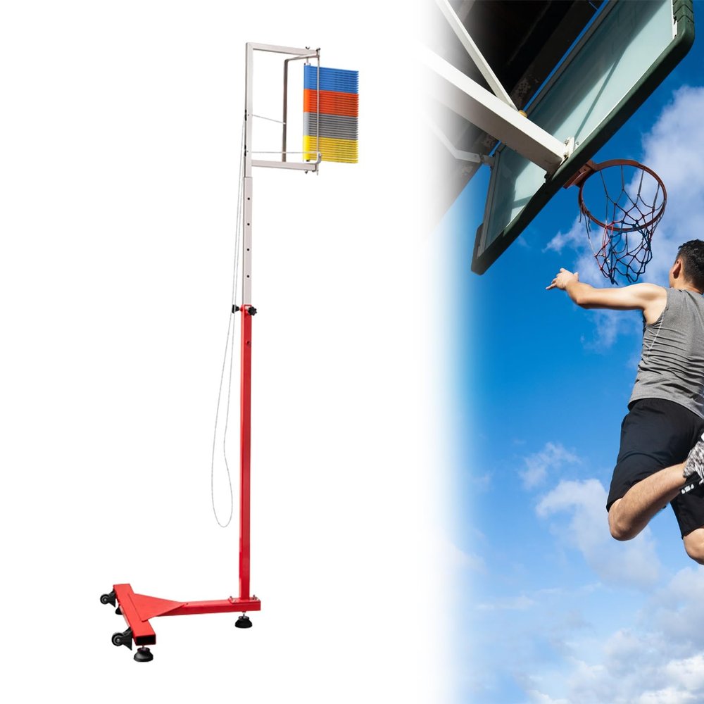 Vertical Jump Tester EquipmentVertical Leap Measurer,Vertical Jump Trainer with Wheels Vertical Jump Measurement Test Stick Pole Tool Volleyball Spike Physical Trainer for Home Kindergarten