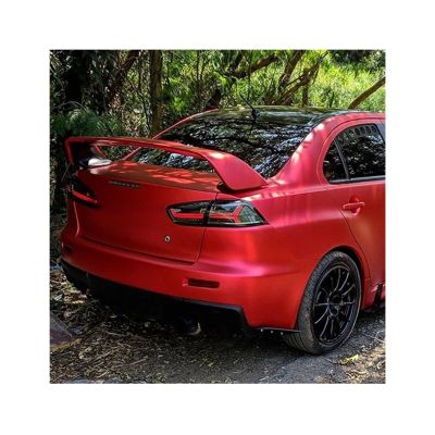 Compatible For Mitsubishi Lancer Evo ABS Plastic Unpainted Color Rear Spoiler Wing Trunk Lid Cover Car Styling(Carbon fiber patter)