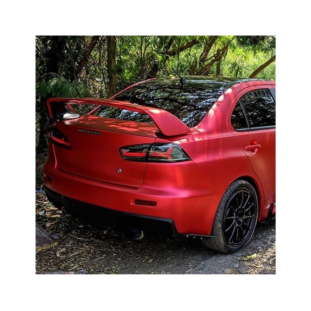 Compatible For Mitsubishi Lancer Evo ABS Plastic Unpainted Color Rear Spoiler Wing Trunk Lid Cover Car Styling(Carbon fiber patter)