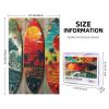 1000 Piece Wood Puzzles for Adults, Surfboard Surfing Waves Palm Trees Hawaiian Tropical Colorful Jigsaw Puzzles, Funny Challenging Puzzles, Great Gift for Family Friends view 3