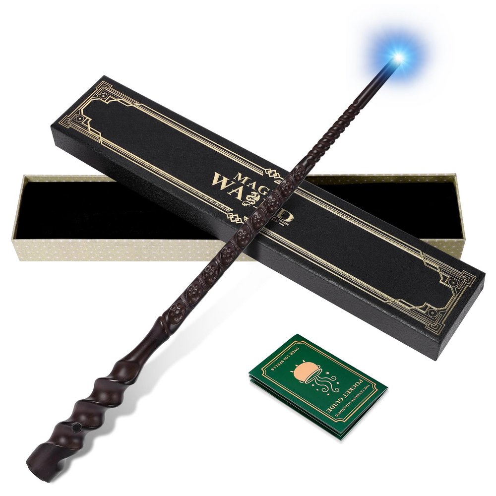 CaptainWiz Light Up Magic Wizard Wand with White Lighting Rechargeable Illuminating Witch Sorcerer Wand for Kids Cosplay Collection, Grace