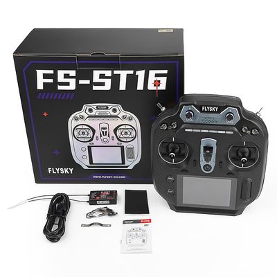 MLRPGO Flysky FS-ST16 16CH 2.4GHz ANT Protocol Remote Control Transmitter with FS-SR8 Receiver for RC Car Boat Airplanes (Double Return Throttle)