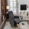 038 Cotton Linen Fabric Swivel Rocking Chair Glider Rocker Recliner Nursery Chair with Adjustable Back and Footrest for Living Room Indoor,Dark Gray view 2