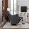 038 Cotton Linen Fabric Swivel Rocking Chair Glider Rocker Recliner Nursery Chair with Adjustable Back and Footrest for Living Room Indoor,Dark Gray view 3