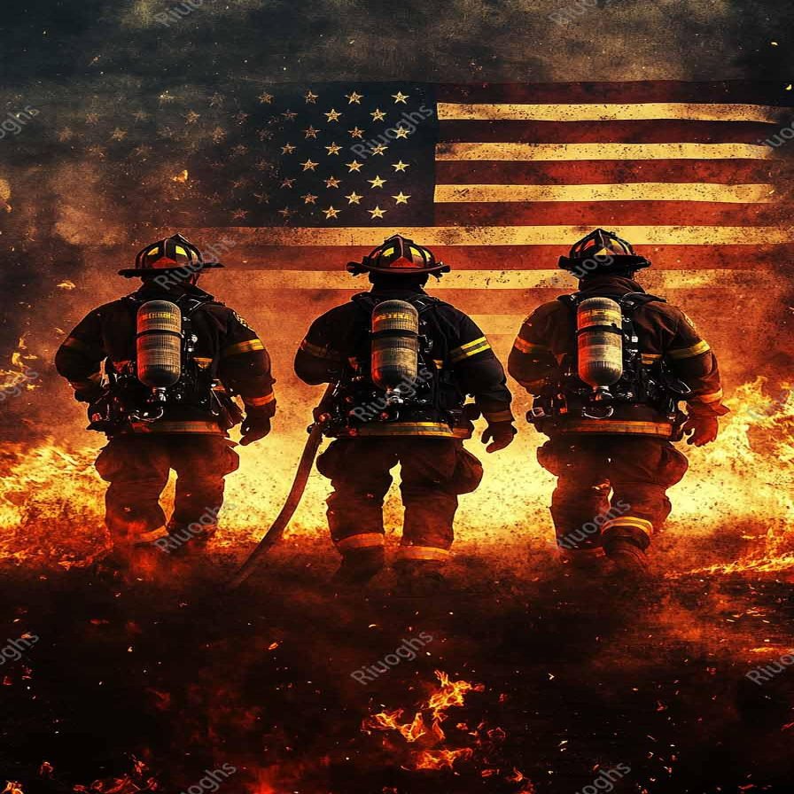 Three American Firefighters 1000 Pieces Jigsaw Puzzles for Adults Challenging Entertainment Wooden Puzzle Toys Home Decoration Challenge Puzzle Games Best Gifts for Family,Children,Friends