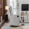 038 Cotton Linen Fabric Swivel Rocking Chair Glider Rocker Recliner Nursery Chair with Adjustable Back and Footrest for Living Room Indoor,Light Gray view 4