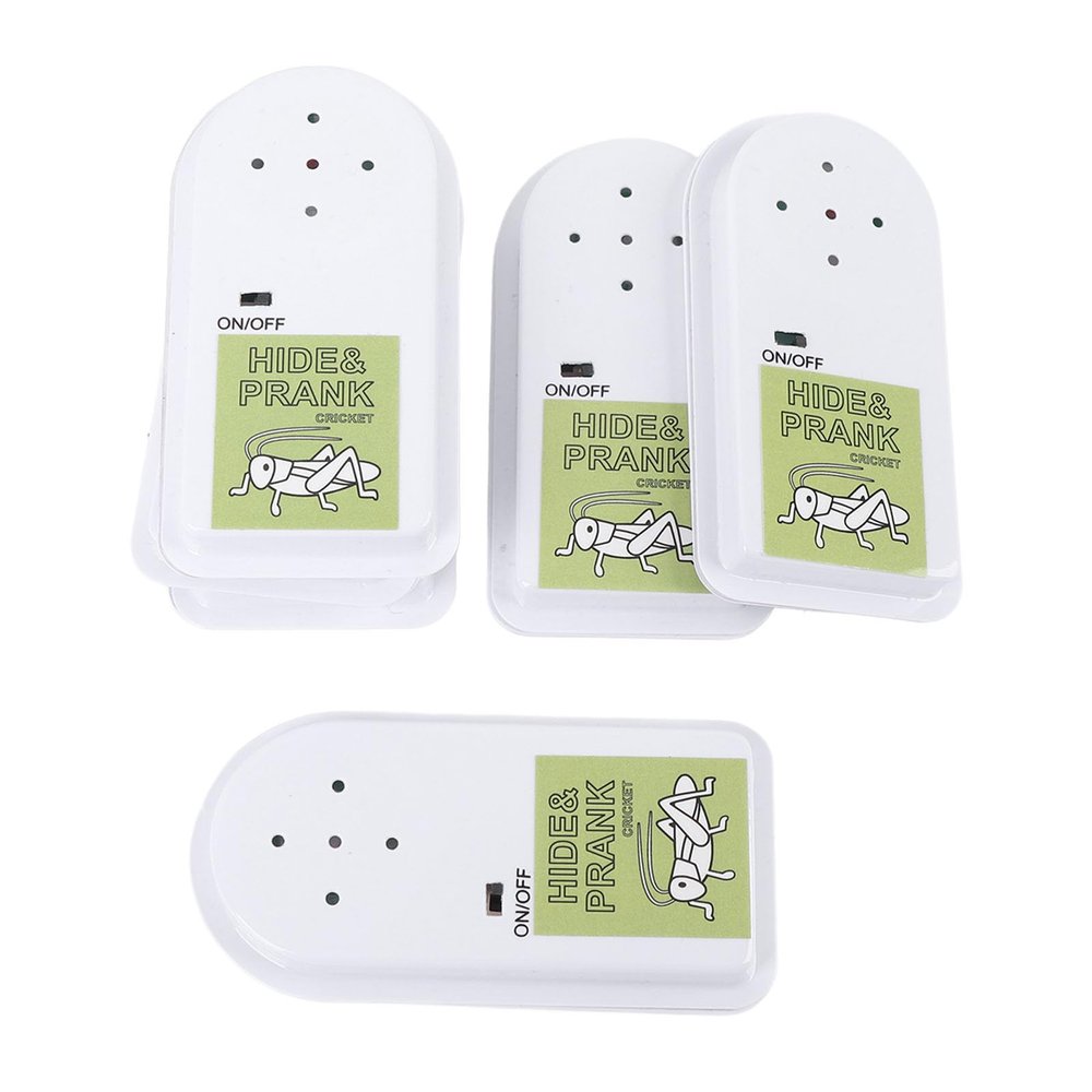 6PCS Funny Cricket Noise Maker, Annoying Prank Cripet Box, Clear Realistic Sound, Easy Find Device, Prank Toy for Adults and Children, Adhesive Backing Design, 4 Cricket Sounds