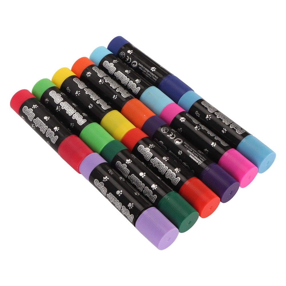 12pcs Pet Paint Pens, DIY Pet Fur Paint Pens Kit for Dogs Cats, 12 Colors Washable Pet Fur Paint Dye for Daily Use, Birthday Parties, Role Playing Events