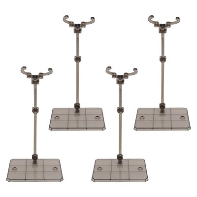 5 Pcs Action Figure Display Stand,Versatile Set up Customizable Stage,Plastic Easy Assembly Lightweight Portable, Compatible with 1/144 Toy, Black