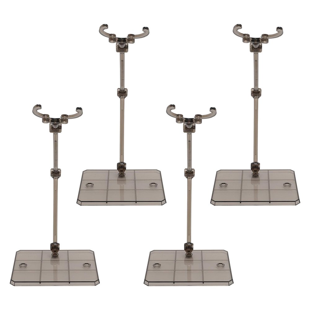 5 Pcs Action Figure Display Stand,Versatile Set up Customizable Stage,Plastic Easy Assembly Lightweight Portable, Compatible with 1/144 Toy, Black