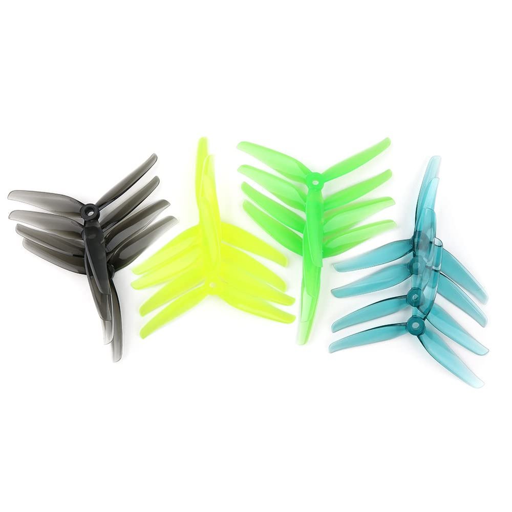 4pairs(4CW+4CCW) Fit for iFlight Nazgul F5/5140 5inch tri-Blade Propeller Compatible XING-E 2207 Motor,Used for FPV Racing Drone Part(4pairs F5 Yellow)