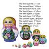 PXIWDAN Nesting Doll Nesting Doll Set of 10 Pieces Traditonal Matryoshka Wishing Dolls Toy Christmas Birthday Gift Home Decor Stacking Doll view 2