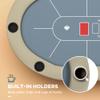 Poker Table Foldable, 70" Oval BlackCasino Texas Holdem Poker Game Table for 10 Players with Cup Holders, Blue and Brown view 4
