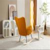 053 Teddy Fabric Rocking Chair with Adjustable Footrest,Caramel view 4