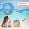 2 Pack Giant Swim Ring with Handles for Adults,47 Inch Pool Inner Tubes with Gold Confetti,Inflatable Pool Floats Rafts,Pool Floaties Adult Size for Summer Pool Party Beach (Blue and Pink) view 3