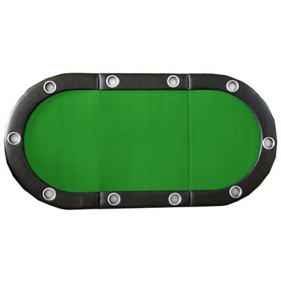 Folding Poker Table Top for 10 Players Tri Fold Texas Holdem BlackCasino Game Tabletop Green