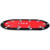 Folding Poker Table Top for 10 Players Tri Fold Texas Holdem BlackCasino Game Tabletop Red view 3