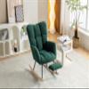 053 Teddy Fabric Rocking Chair with Adjustable Footrest,Green view 2