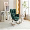 053 Teddy Fabric Rocking Chair with Adjustable Footrest,Green view 3
