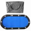 Folding Poker Table Top for 10 Players Tri Fold Texas Holdem BlackCasino Game Tabletop Blue view 2