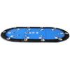 Folding Poker Table Top for 10 Players Tri Fold Texas Holdem BlackCasino Game Tabletop Blue view 3