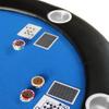 Folding Poker Table Top for 10 Players Tri Fold Texas Holdem BlackCasino Game Tabletop Blue view 4