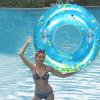 2 pcs Giant Swim Ring with Handles for Adults,47Inch Clear Pool Inner Tubes with Gold Confetti,Inflatable Pool Floats,Pool Floaties Adult Size for Summer Pool Party Beach (Blue Style) view 3