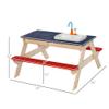 Sand Water Table, Picnic Table and Bench Set with Sandbox, Water Circulation Faucet view 2