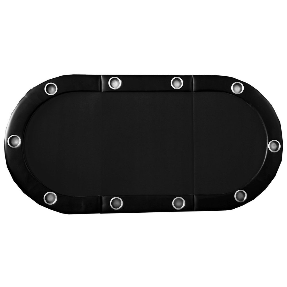 Folding Poker Table Top for 10 Players Tri Fold Texas Holdem BlackCasino Game Tabletop Black