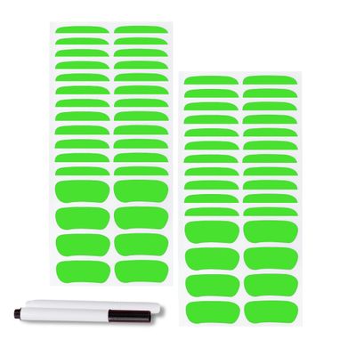 100 Pairs Sports Eye Black Stickers Set for Baseball, Softball, Football, Lacrosse Fans - Breathable Eye Stickers with 2 Pencils for Party Game Day Sports Supplies (Green)
