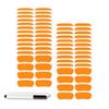 100 Pairs Sports Eye Black Stickers Set for Baseball, Softball, Football, Lacrosse Fans - Breathable Eye Stickers with 2 Pencils for Party Game Day Sports Supplies (Orange) view 1