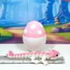 3D Printed Dragon, Articulated Dragon with Egg, 6" White and Pink Rose Baby Dragon, Fidget ADHD Toy Executive Desk Toy BD007-ROSE-ME view 3