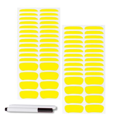 100 Pairs Sports Eye Black Stickers Set for Baseball, Softball, Football, Lacrosse Fans - Breathable Eye Stickers with 2 Pencils for Party Game Day Sports Supplies (Yellow)