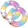 2 pcs Mermaid Pool Floats,Inflatable Mermaid Swimming Ring, Cute Pool Float Tube Decorations Swim Tubes Outdoor Pool Beach Water Floats Party Supplies Floaties (Pool Ring) view 1