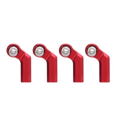 7.0mm Ball, Alloy RC Link Rod End with M4 Linkage Rod End, CW 7mm Ball Joint Set for 1/10 Model Car, Replacement Part for Model Car (Red)