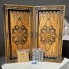 3D Premium WOODEN BACKGAMMON Set Handcrafted Handmade Game New Board 48cm (19), Carved, OWL view 3