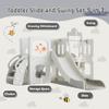 5 in 1 T oddler Slide and Swing Set, Playground Climber Slide Playset with Drawing Whiteboard, Freestanding Combination for Babies view 2