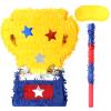 Birchio Gold Trophy Pinatas Bundle with a Blindfold and a Bat (Small Size 15.5 x 13 x 4 Inches), Perfect for Sport Team School Event Parties, Champion Award Ceremony Party Decorations Games view 1