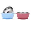 Wesketch 2 Pack Stainless Steel Baby Bowls with Removable Non-Slip Silicone Suction Shell, Anti Scald Food Container for Baby Food Feeding-Skyblue & Red view 1