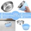 Wesketch 2 Pack Stainless Steel Baby Bowls with Removable Non-Slip Silicone Suction Shell, Anti Scald Food Container for Baby Food Feeding-Skyblue & Red view 2