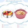 Wesketch 2 Pack Stainless Steel Baby Bowls with Removable Non-Slip Silicone Suction Shell, Anti Scald Food Container for Baby Food Feeding-Skyblue & Red view 4